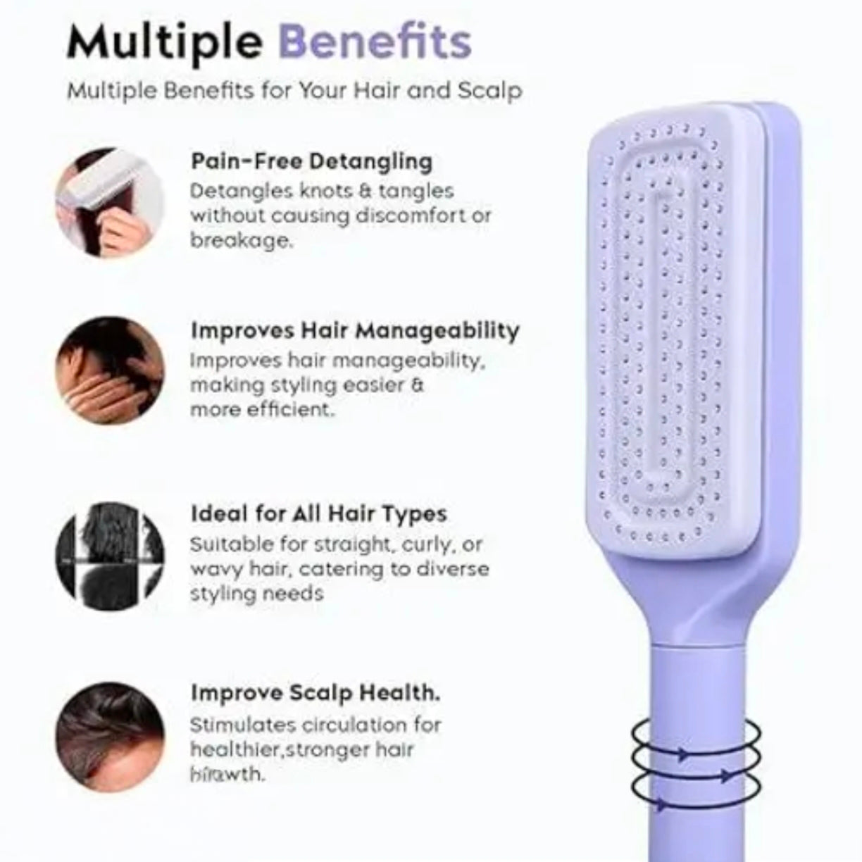 Magic Self-Cleaning Anti-Frizz Hair Brush