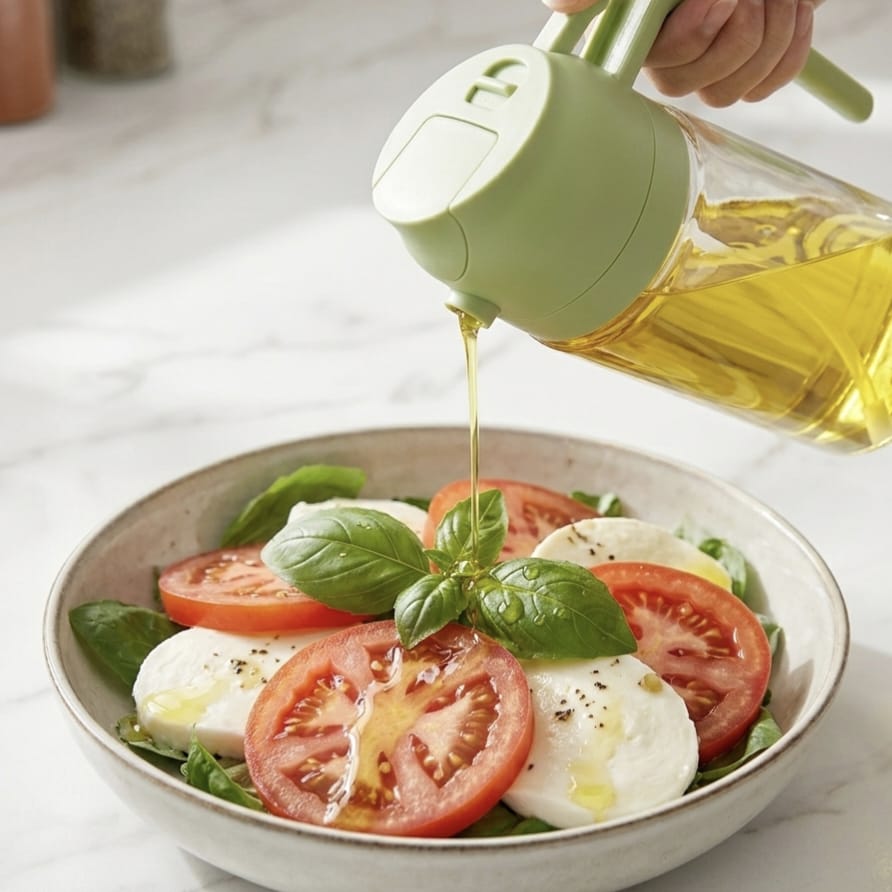 2-in-1 Oil Dispenser & Sprayer – Spray, Pour & Cook Smarter