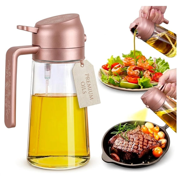 2-in-1 Oil Dispenser & Sprayer – Spray, Pour & Cook Smarter